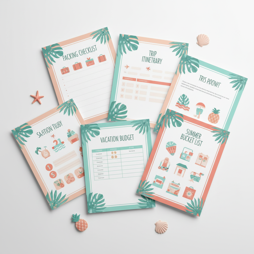 Ultimate Summer Vacation Planner printable PDF bundle